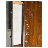 Square Brand Vanity Dresser with Arch Mirror - Dark Wood Finish