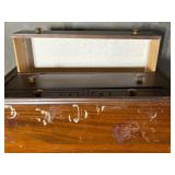 Square Brand Vanity Dresser with Arch Mirror - Dark Wood Finish