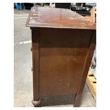 Square Brand Vanity Dresser with Arch Mirror - Dark Wood Finish