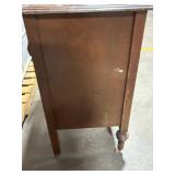 Square Brand Vanity Dresser with Arch Mirror - Dark Wood Finish