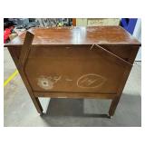 Square Brand Vanity Dresser with Arch Mirror - Dark Wood Finish