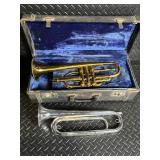 Vintage Brass Trumpet in Hard Case - Velvet-Lined Interior