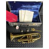 Vintage Brass Trumpet in Hard Case - Velvet-Lined Interior