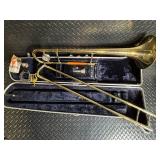 Conn Trombone in Hard Case with Mouthpiece - Vintage Brass Instrument