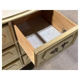 Gabberts Furniture Vintage Cream Dresser with Marble Top - 9-Drawer