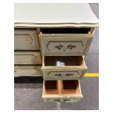 Gabberts Furniture Vintage Cream Dresser with Marble Top - 9-Drawer
