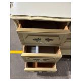 Gabberts Furniture Vintage Cream Dresser with Marble Top - 9-Drawer