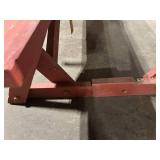 Outdoor Picnic Table with Benches and Striped Cushions