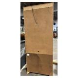 Oak Display Cabinet Hutch With Arched Doors - Open Shelving & Bottom Storage