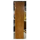 Oak Display Cabinet Hutch With Arched Doors - Open Shelving & Bottom Storage