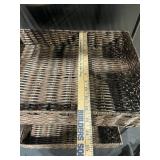 Three-Tier Wicker Basket Stand on Metal Frame