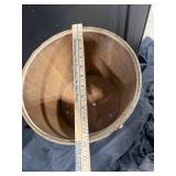 Vintage Coopered Wooden Bucket on Brass-Banded Tripod Stand