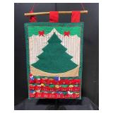 Advent Calendar Wall Hanging - 24 Pockets with Christmas Tree Design