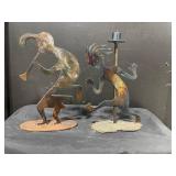Rustic Metal Silhouette Duo - on Stands