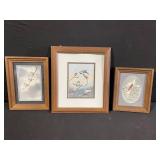 T. Soucek Bird Prints - Framed Winter Scenes (Lot of 3)