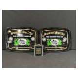 Samuel Smith's Old Brewery Pale Ale Tin Signs & Jack Daniel's Flask (Lot of 3)