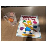 Cartooning with The Simpsons Book by Matt Groening - Duff Beer Glass (Lot of 2)