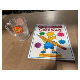 Cartooning with The Simpsons Book by Matt Groening - Duff Beer Glass (Lot of 2)
