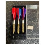 King's Head Pub Dartboard Cabinet with Darts & Chalkboards - Vintage