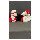 Two Festive Plush Bears in Holiday Outfits (Lot of 2)