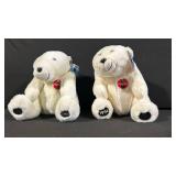 Coca-Cola Polar Bear Plush Pair - 1994 & 1995 Year-Embroidered Feet