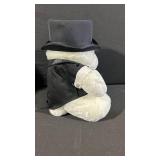 Wedding Teddy Bear Duo - Bride & Groom Plush Bears in Formal Attire (Top Hat 2000)