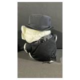 Wedding Teddy Bear Duo - Bride & Groom Plush Bears in Formal Attire (Top Hat 2000)