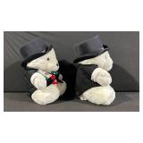 The Santa Bear Twin Plush Bears in Top Hats & Tuxedos (Lot of 2)