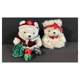 Santa Bear Plush Christmas Bears (Lot of 2)