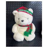 Santa Bear Plush Toys (Lot of 2) Christmas Hats, Scarves & Binoculars