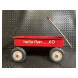 Radio Flyer Wagon with Rusted Bed Interior - Four-Wheel Chassis & Telescoping Handle