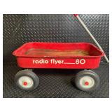 Radio Flyer Wagon with Rusted Bed Interior - Four-Wheel Chassis & Telescoping Handle