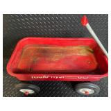 Radio Flyer Wagon with Rusted Bed Interior - Four-Wheel Chassis & Telescoping Handle