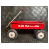 Radio Flyer Wagon with Rusted Bed Interior - Four-Wheel Chassis & Telescoping Handle