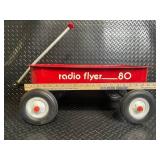 Radio Flyer Wagon with Rusted Bed Interior - Four-Wheel Chassis & Telescoping Handle