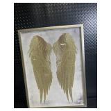 Framed Glitter Wing Art Print - Large Vertical Wings