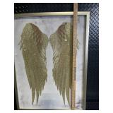 Framed Glitter Wing Art Print - Large Vertical Wings
