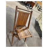 Vintage Wooden Slat-Back Rocking Chair