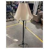 Floor Lamp with Fabric Shade on Wrought-Iron 4-Leg Base