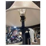 Floor Lamp with Fabric Shade on Wrought-Iron 4-Leg Base