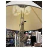 Tall Chrome Floor Lamp with Large Cone Shade