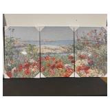 Three-Panel Beach Landscape Triptych - Impressionist Seascape Canvas Art