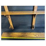 Oak Two-Tier Wall Shelf with Carved Brackets - Approx 40 in Long