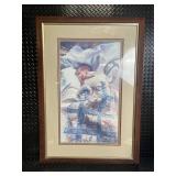 Framed Sleeping Baby Quilt Print - Signed Artwork