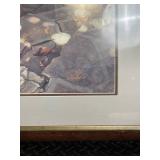 Framed Beach Scene Print - Woman in White Dress on Cliff Overlooking Ocean