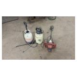 Krause and Becker paint mixer, 2 garden sprayers