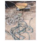 True Temper Wheel barrel, yard tools, hoses