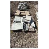 (21) pallets of flagstone, wall bricks caps