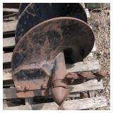 Standard earth Auger bit with 6 teeth approximately 9 to 12' dia.