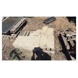 (21) pallets of flagstone, wall bricks caps